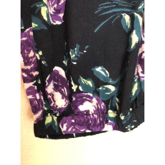 Volcom Women's Purple Summer Casual Defiant One Floral Print Harem Pants  M L - Picture 10 of 12
